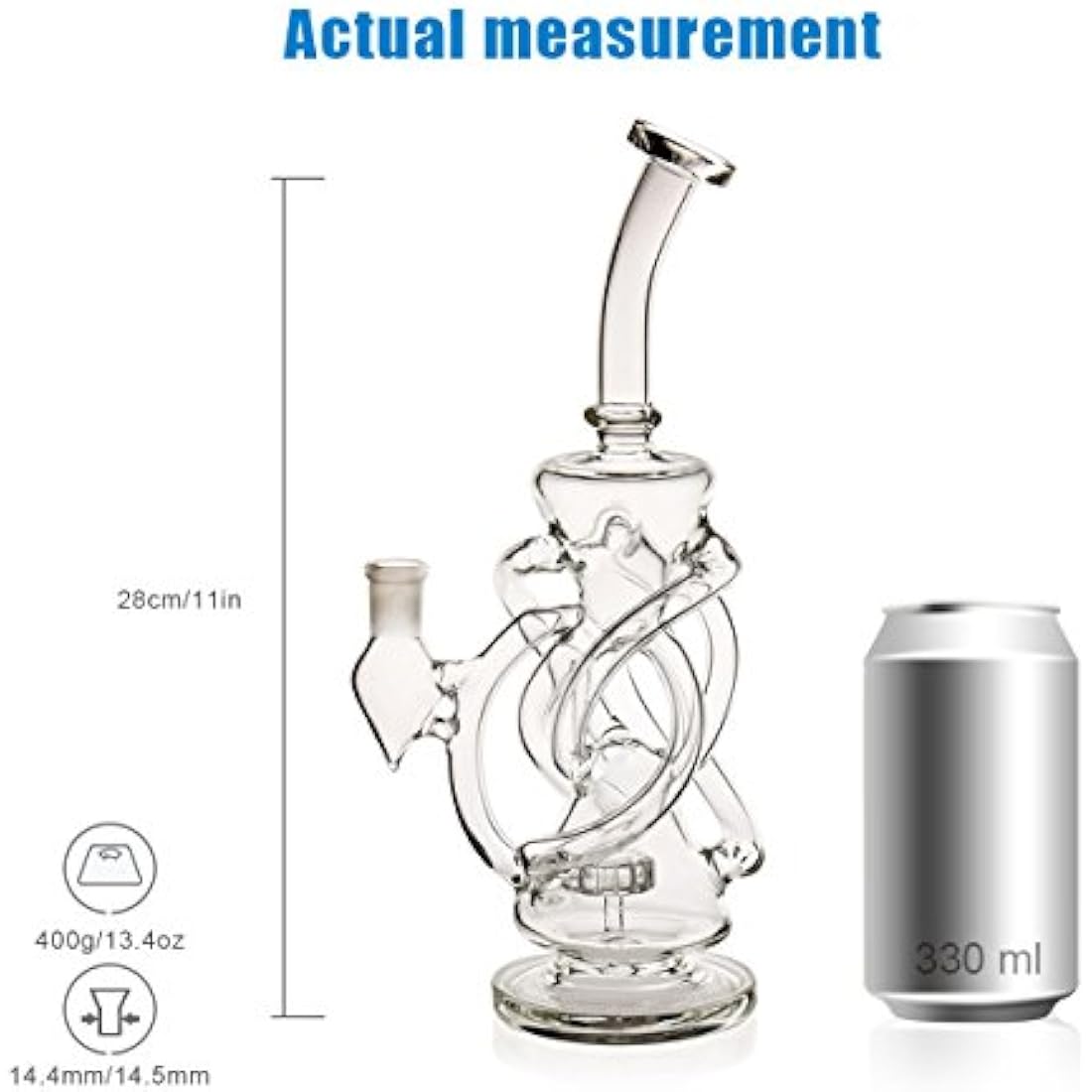 Bong Black Cup Bong Small Recycler Bongs 14.4 mm Bong Bowl 2 Types of Accessories 2 Types of Use (8)-1