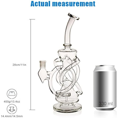 Bong Black Cup Bong Small Recycler Bongs 14.4 mm Bong Bowl 2 Types of Accessories 2 Types of Use (8)-1